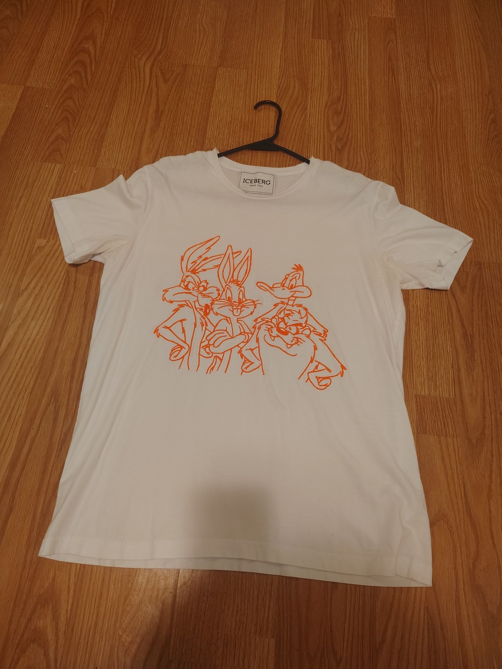 ICEBERG White Graphic Tee with Orange Cartoon Print